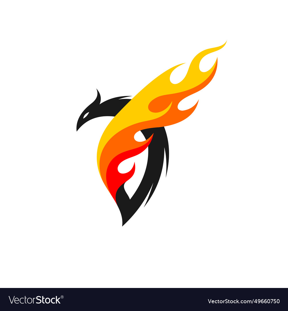 Phoenix logo with burn concept Royalty Free Vector Image