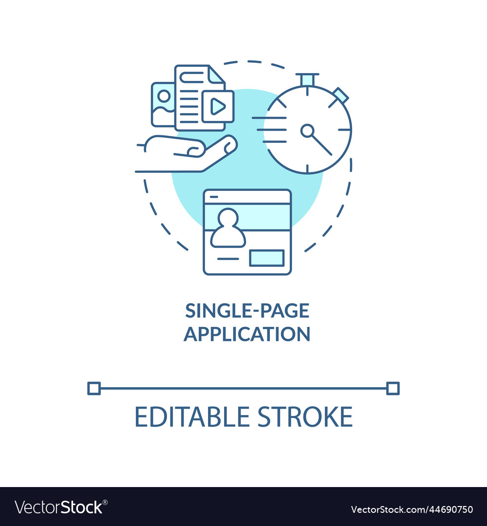 Single page application turquoise concept icon Vector Image