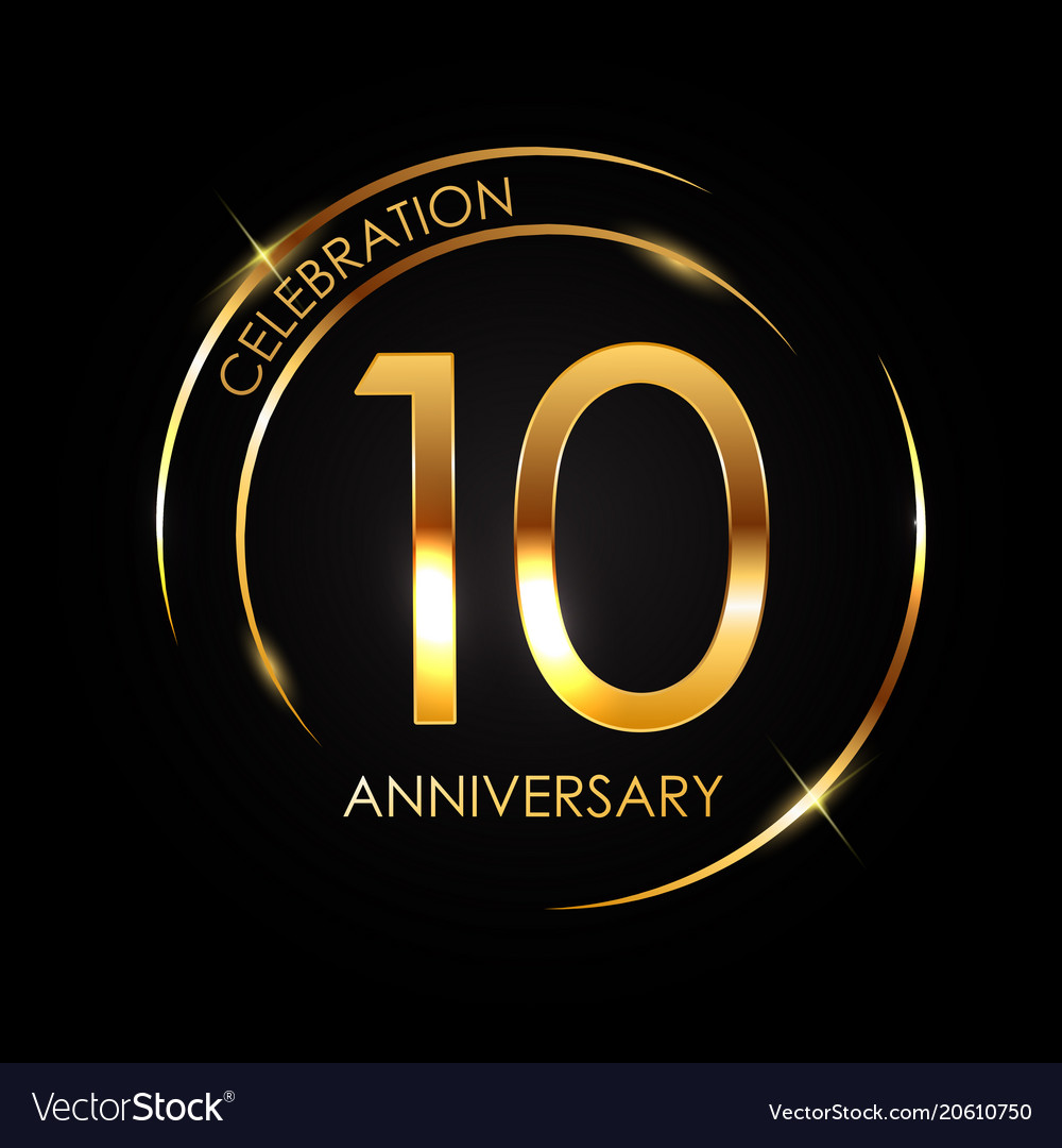 Template 10  years  anniversary  Royalty Free Vector Image