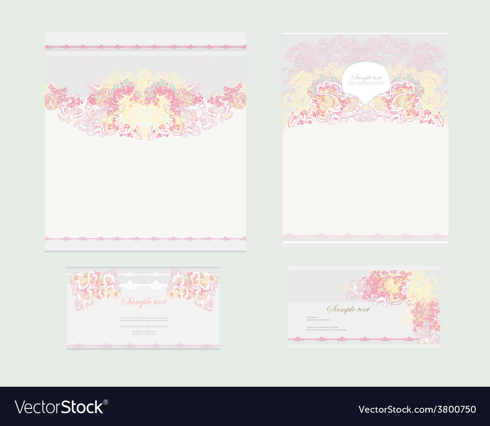 Wedding Reception Card Set Royalty Free Vector Image