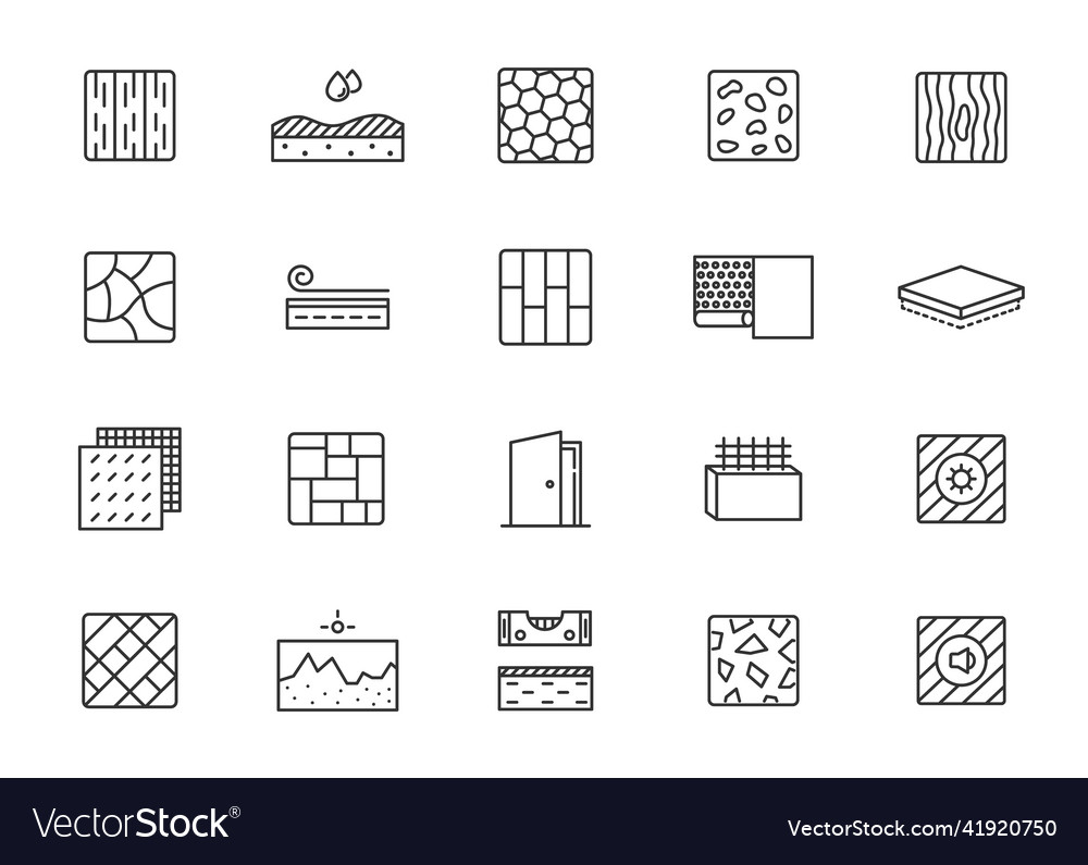 Wood material line icon pictogram floor metal Vector Image