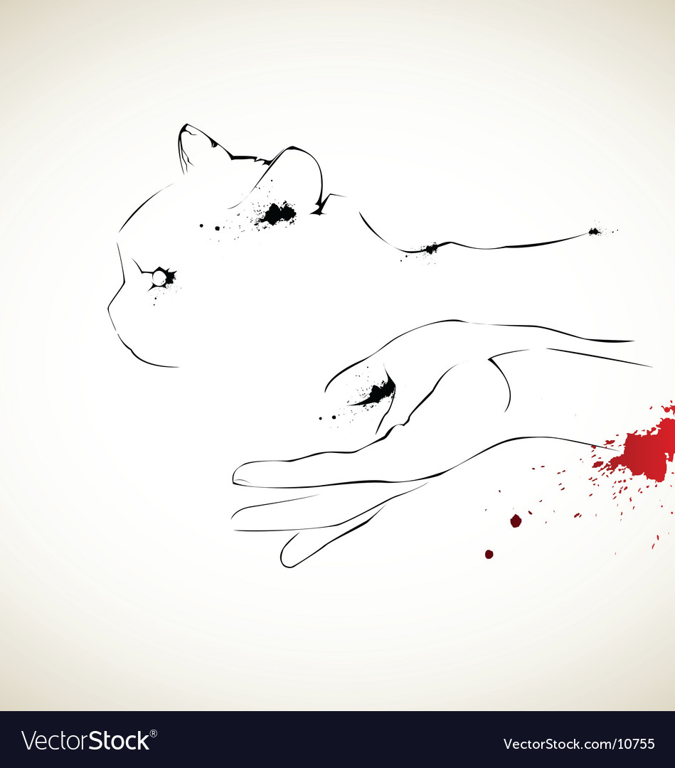 Cat and hand Royalty Free Vector Image - VectorStock