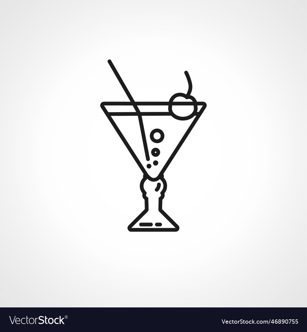 Cocktail line icon outline icon Royalty Free Vector Image
