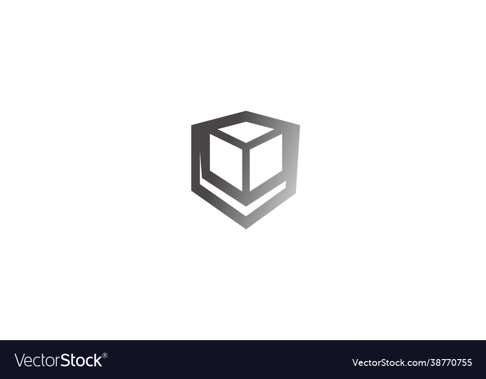 Creative shield box security symbol logo Vector Image