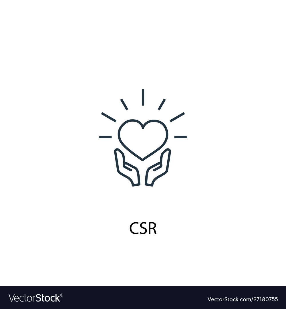 Csr concept line icon simple element Royalty Free Vector