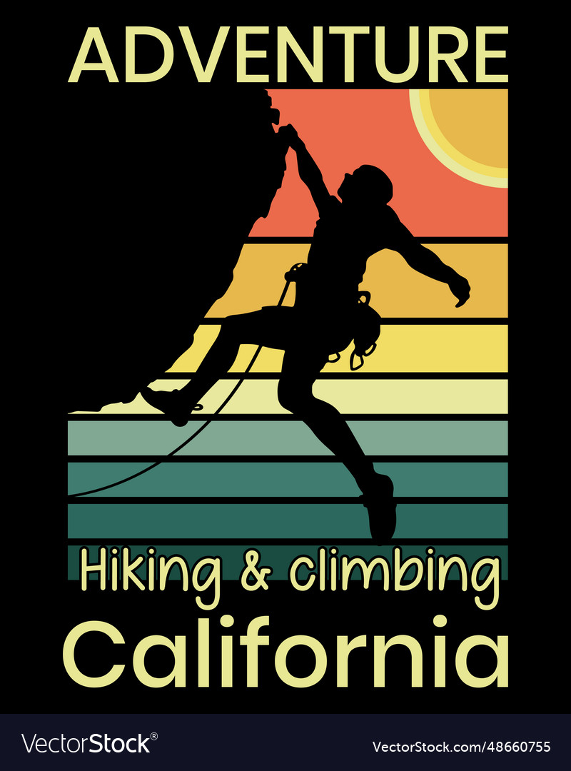 Hiking Outdoor T Shirt Design Hiking Tee Vector Image