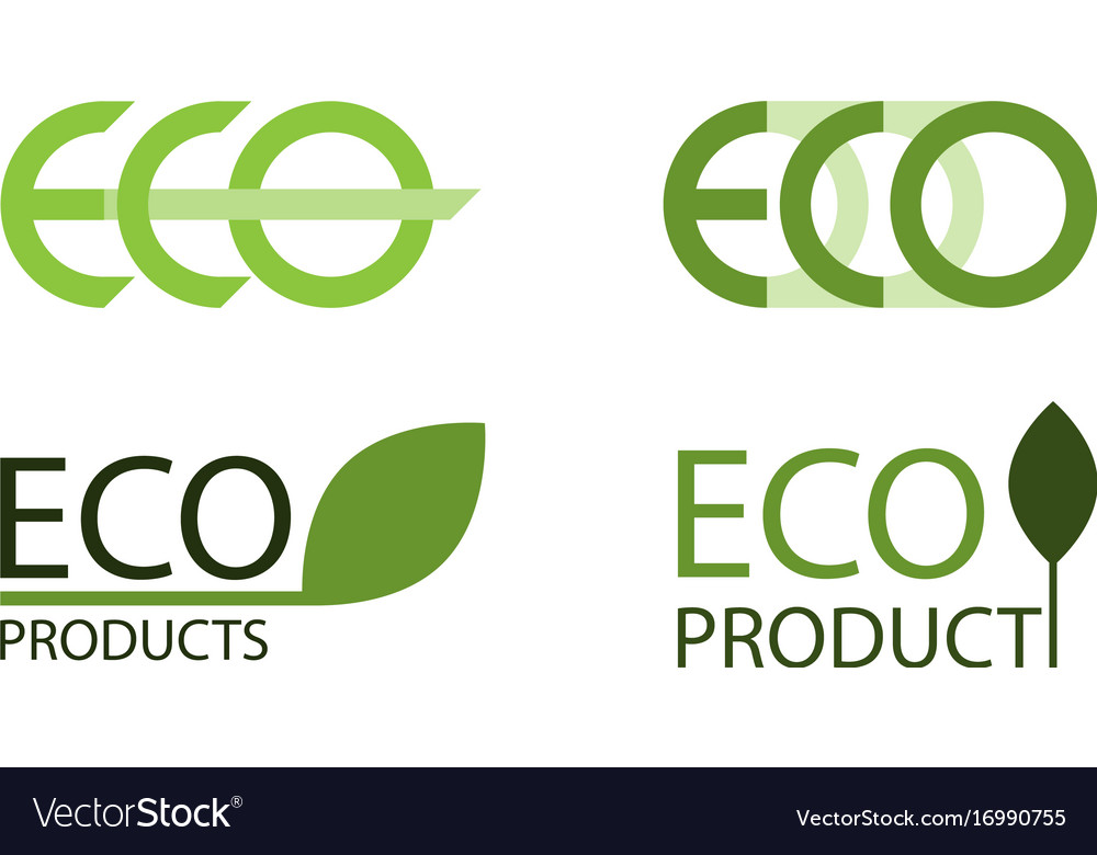 Logo set of eco labels Royalty Free Vector Image