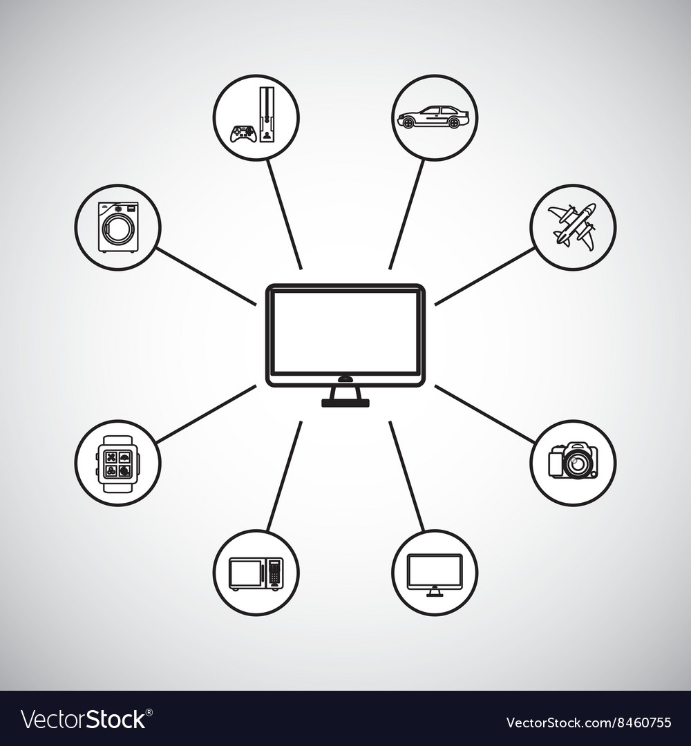 Set of technology icons design