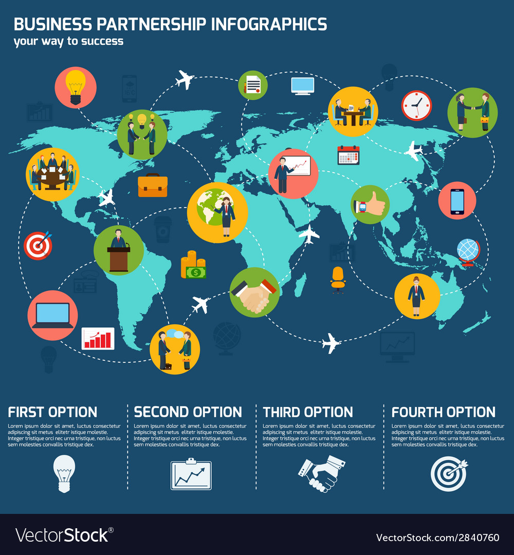 Business Partnership Infographics Royalty Free Vector Image