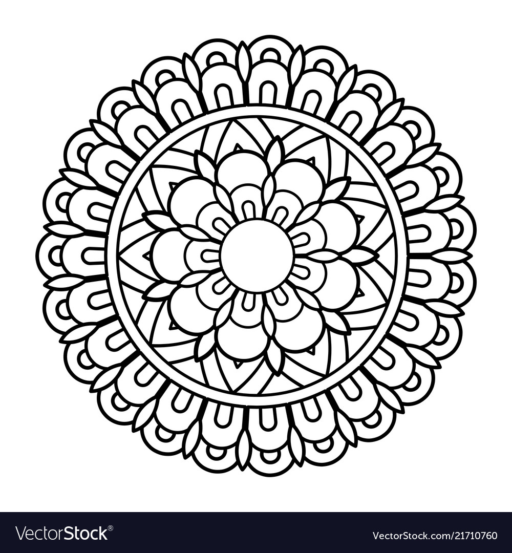 Flower Mandala Royalty Free Vector Image Vectorstock 1699