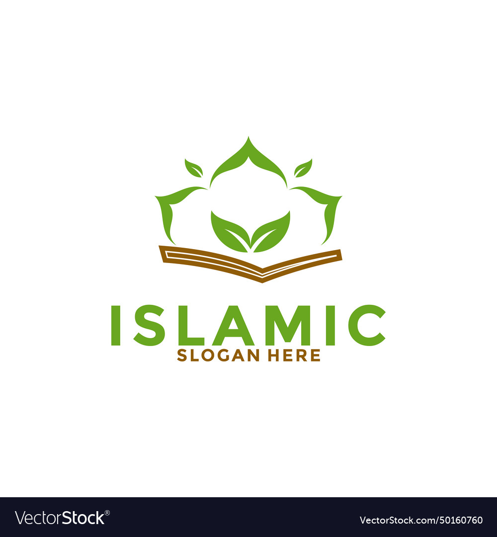 Muslim learn logo islam learning template Vector Image