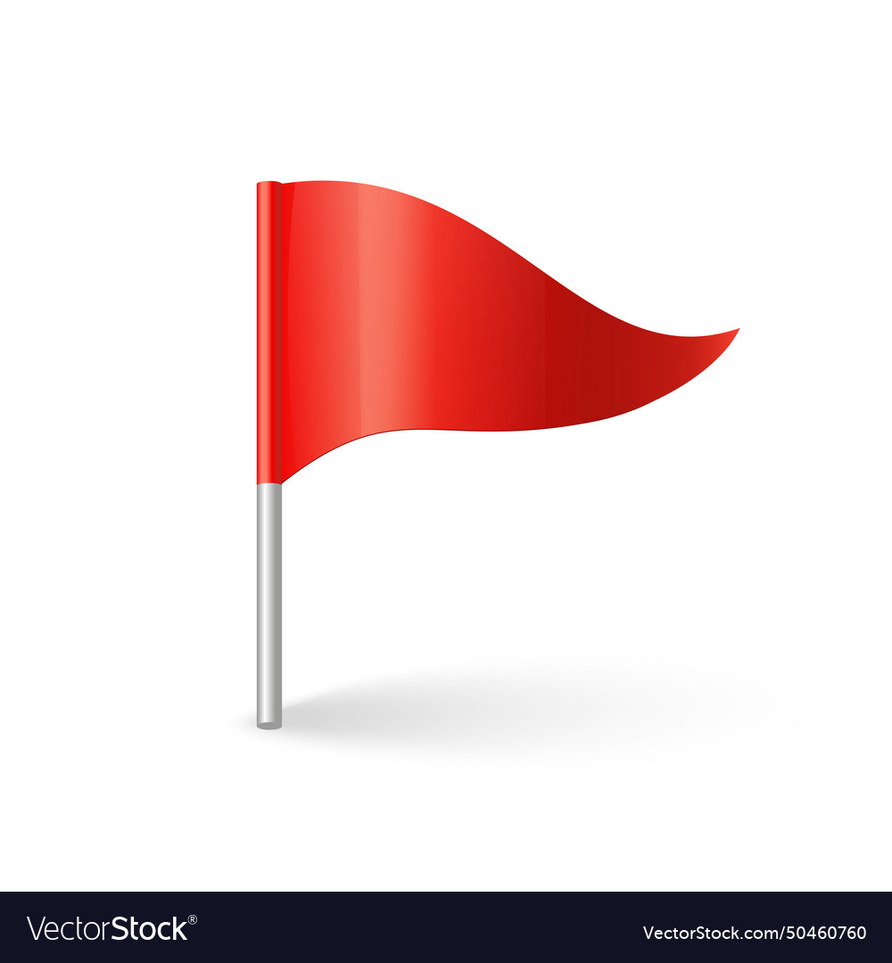 Red flag icon concept of pointer tag