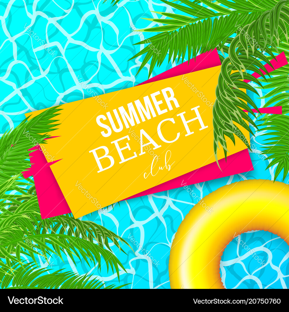 Summer Water Pool Waves Poster Royalty Free Vector Image