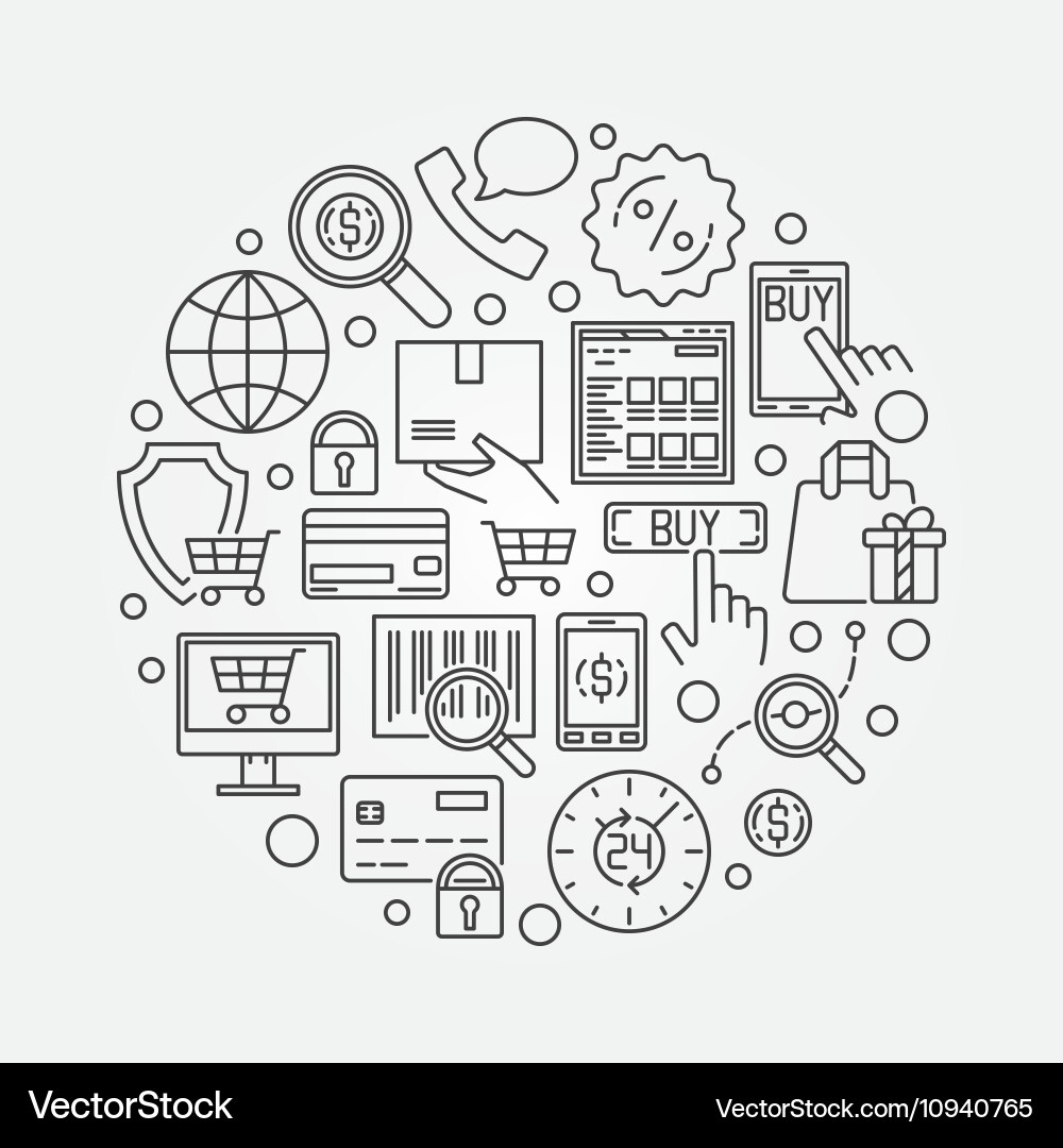 E-commerce round Royalty Free Vector Image - VectorStock