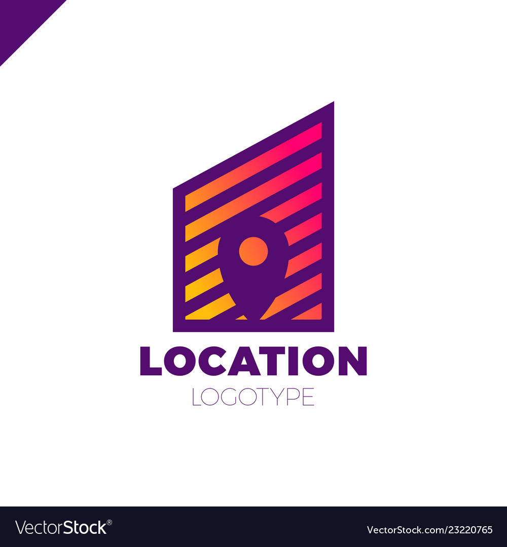 Logo Location Map Negative E Symbol In The Vector Image