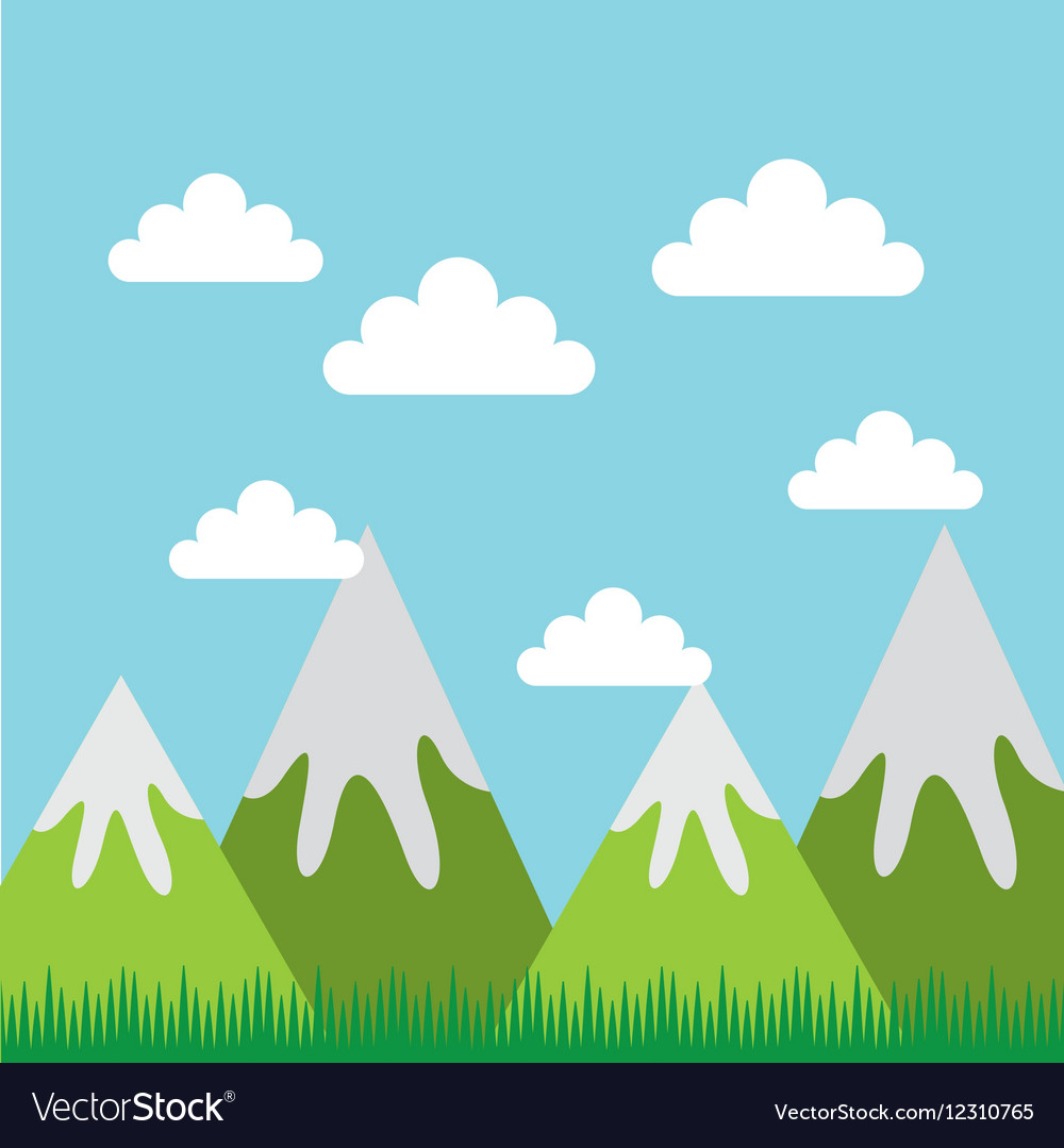 Mountains landscape design Royalty Free Vector Image