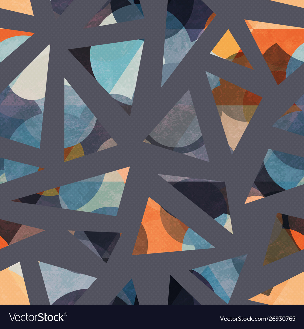 Retro triangle pattern with grunge effect Vector Image
