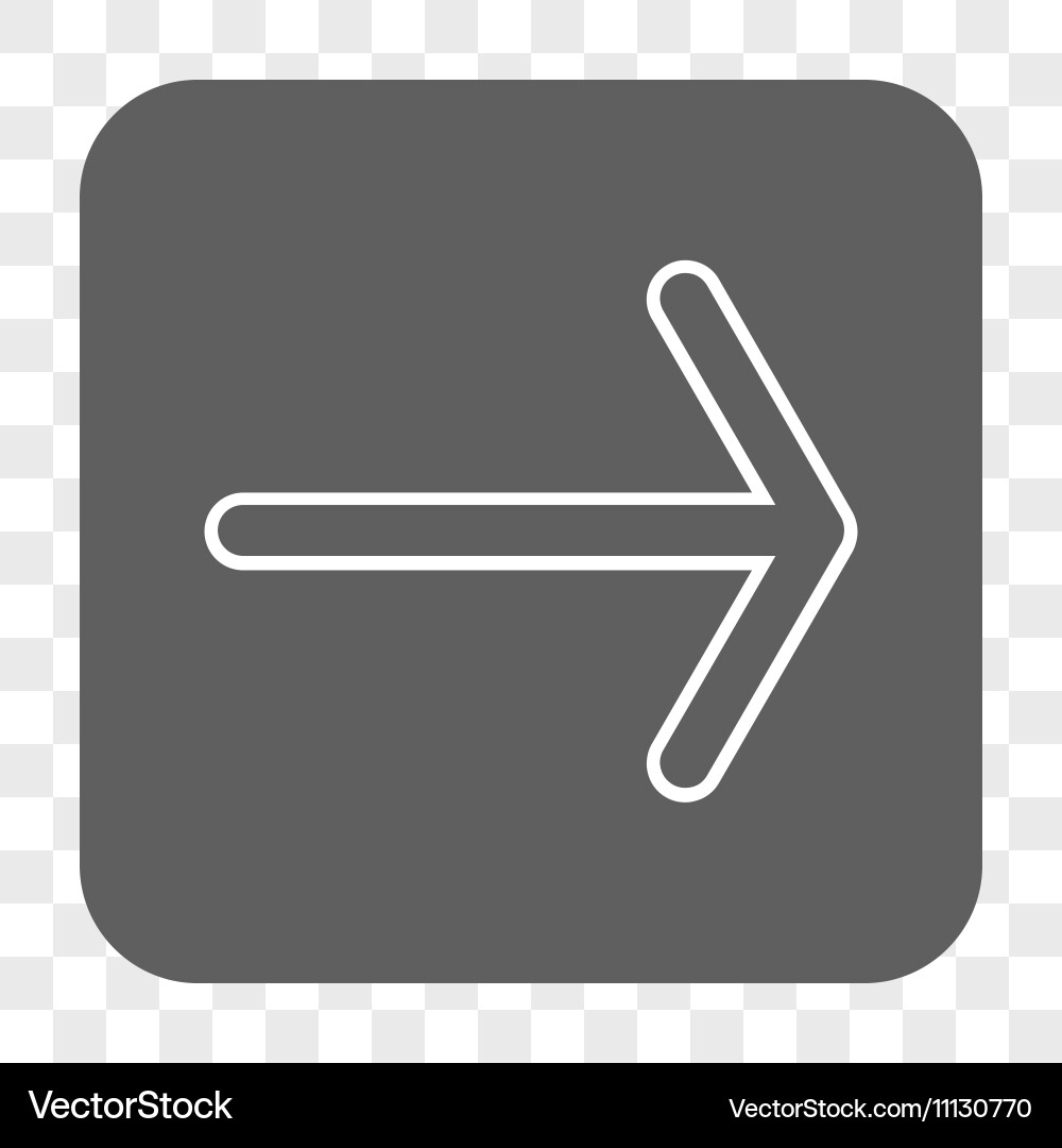 Arrow right rounded square button Royalty Free Vector Image