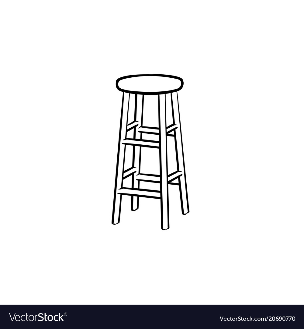 Barstool hand drawn sketch icon