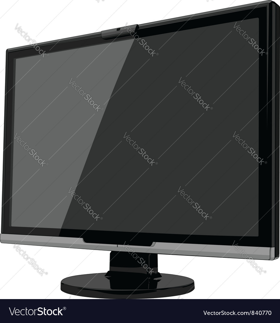 Big black monitor Royalty Free Vector Image - VectorStock