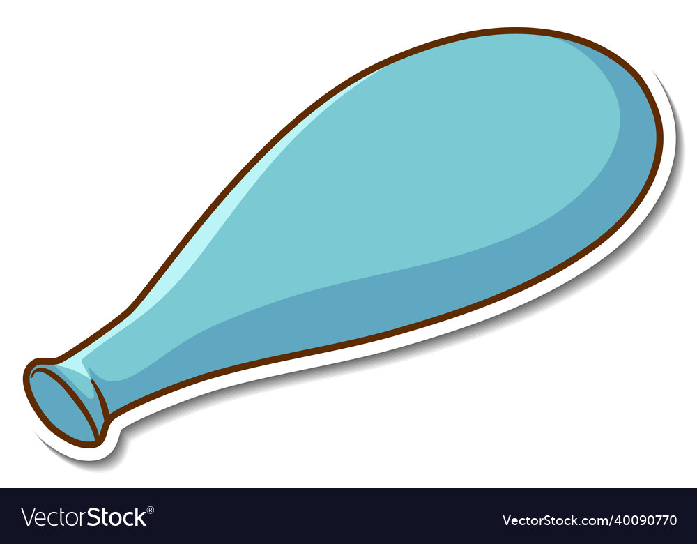 Blue balloon without air on white background Vector Image