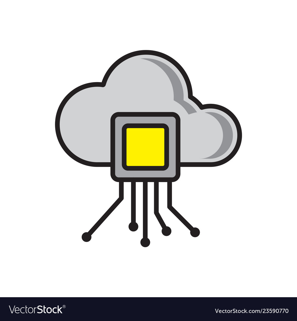 Cloud data storage icon on white background Vector Image
