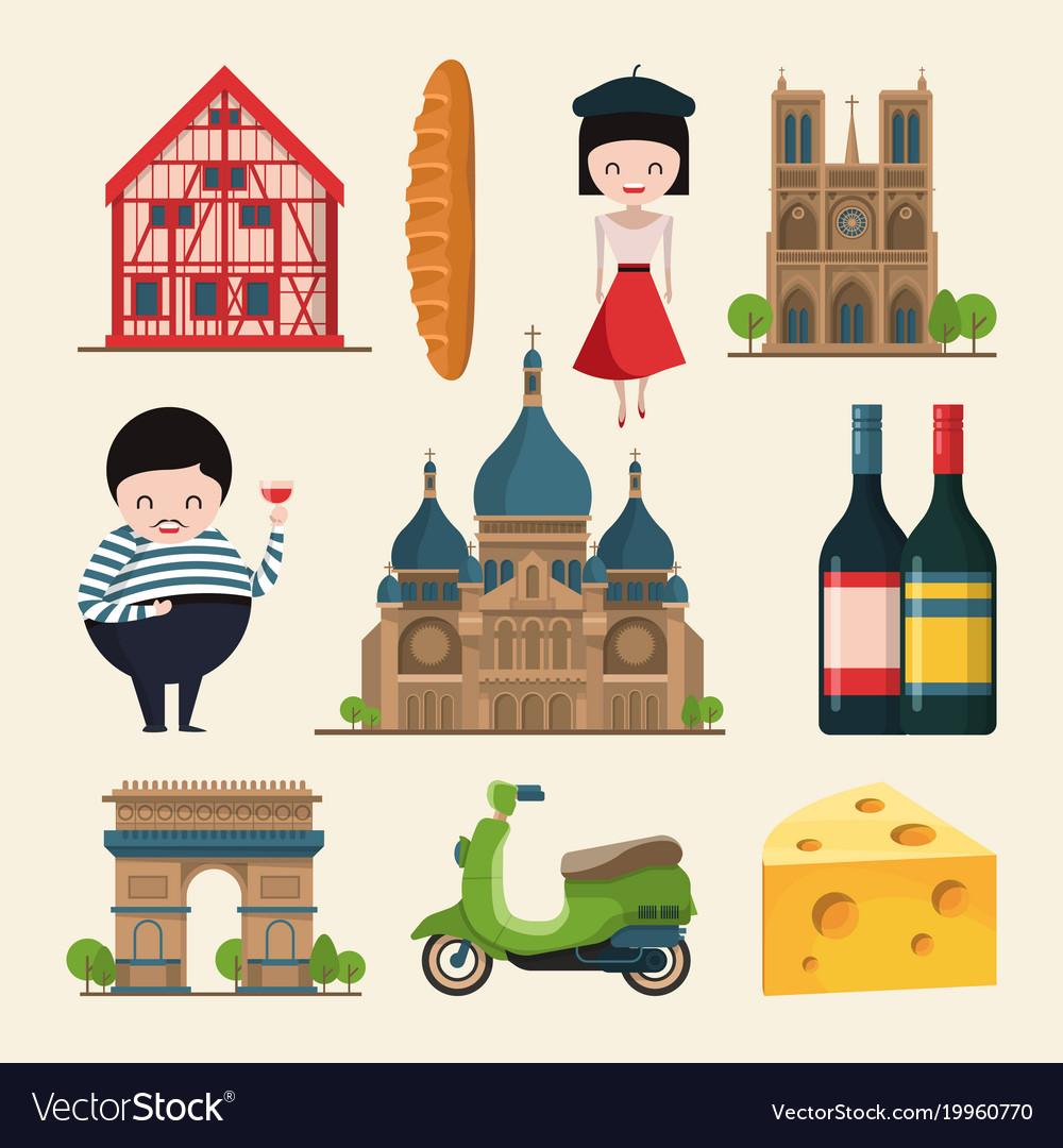 French Landmarks In Cartoon Royalty Free Vector Image How to say cartoon in french. vectorstock