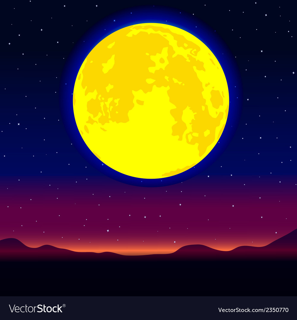 Full Moon Royalty Free Vector Image Vectorstock