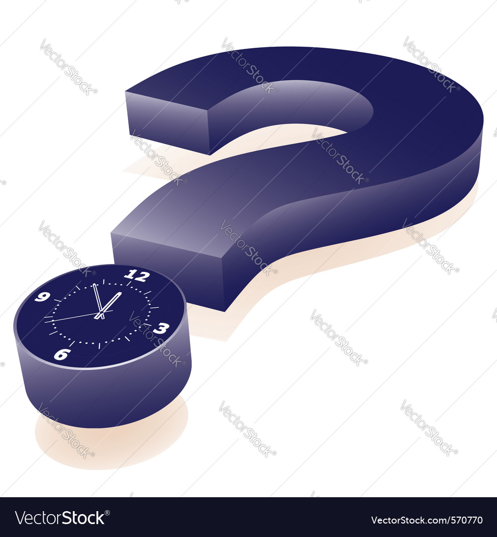 Question mark clock Royalty Free Vector Image VectorStock