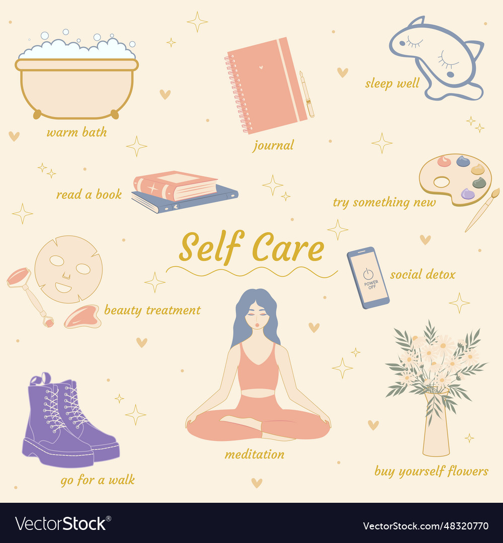 Self care concept Royalty Free Vector Image - VectorStock