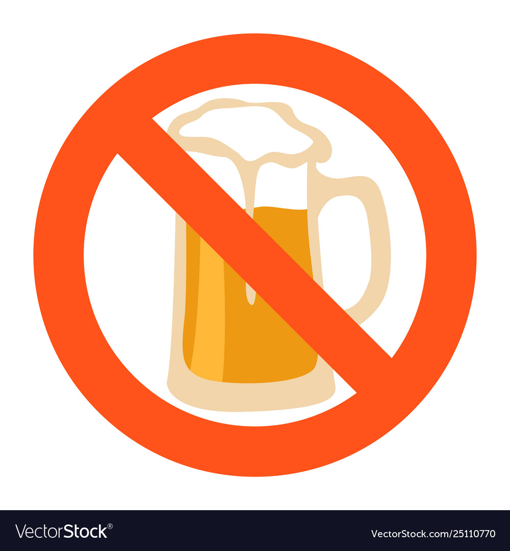 Sign no beer flat Royalty Free Vector Image - VectorStock