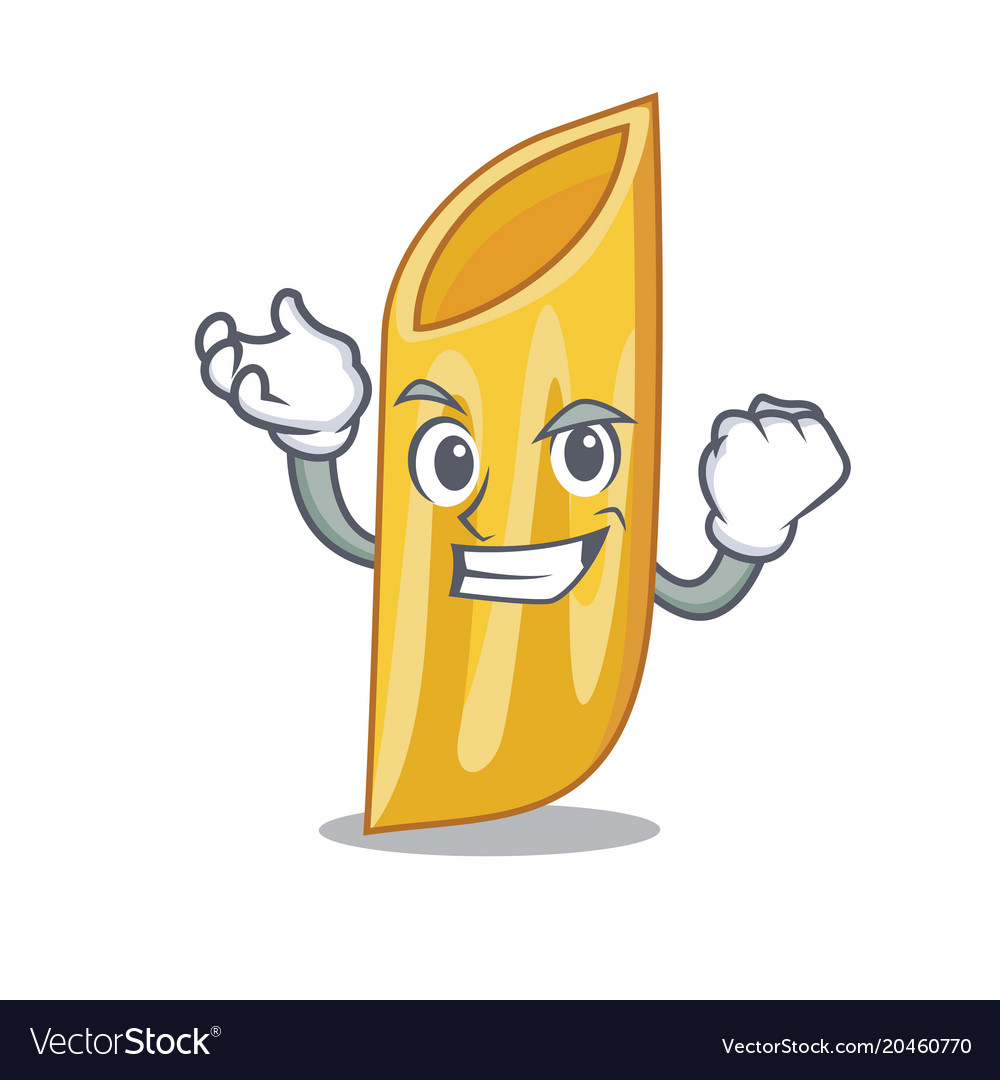 Successful penne pasta character cartoon Vector Image