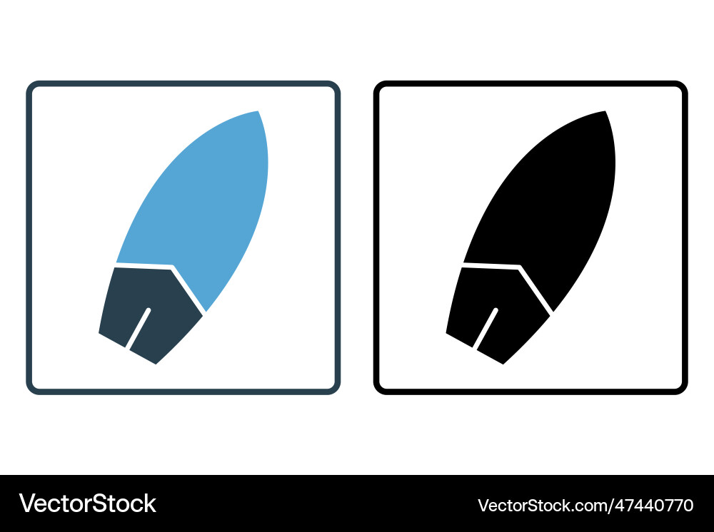 Surfboard icon solid icon style design simple Vector Image
