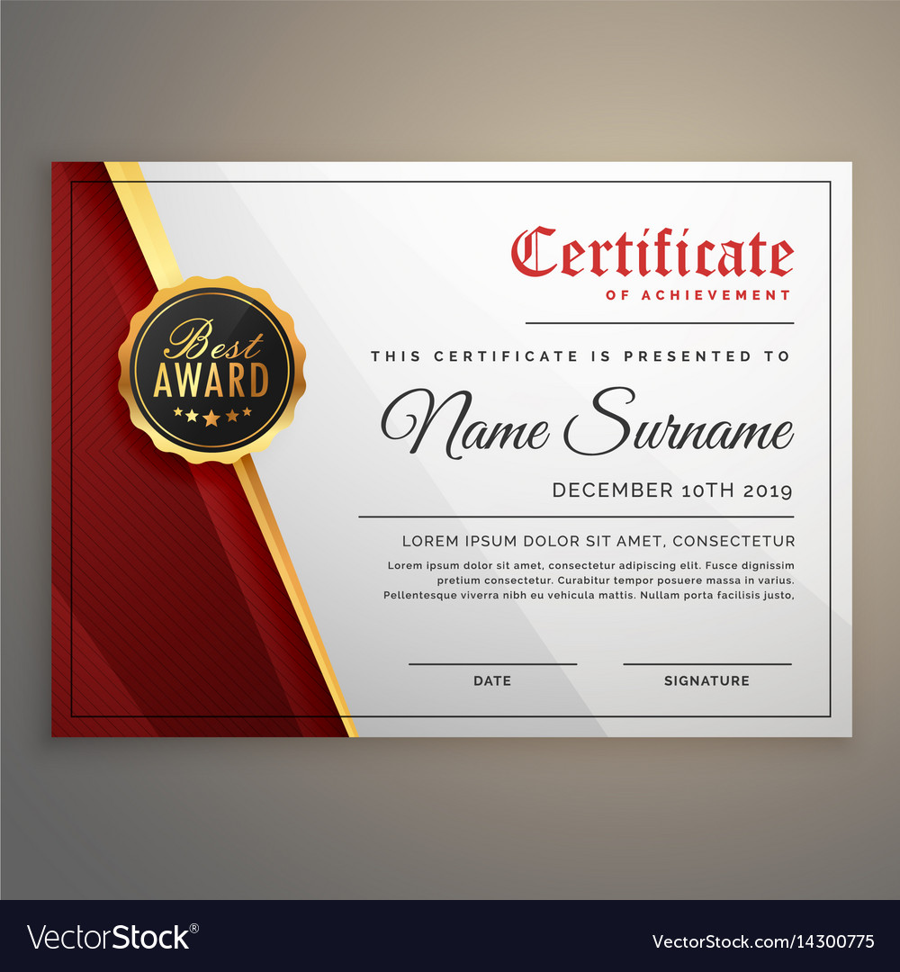 Beautiful certificate template design with best Vector Image Intended For Love Certificate Templates