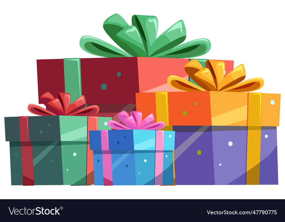 Group of gift box on white background Royalty Free Vector