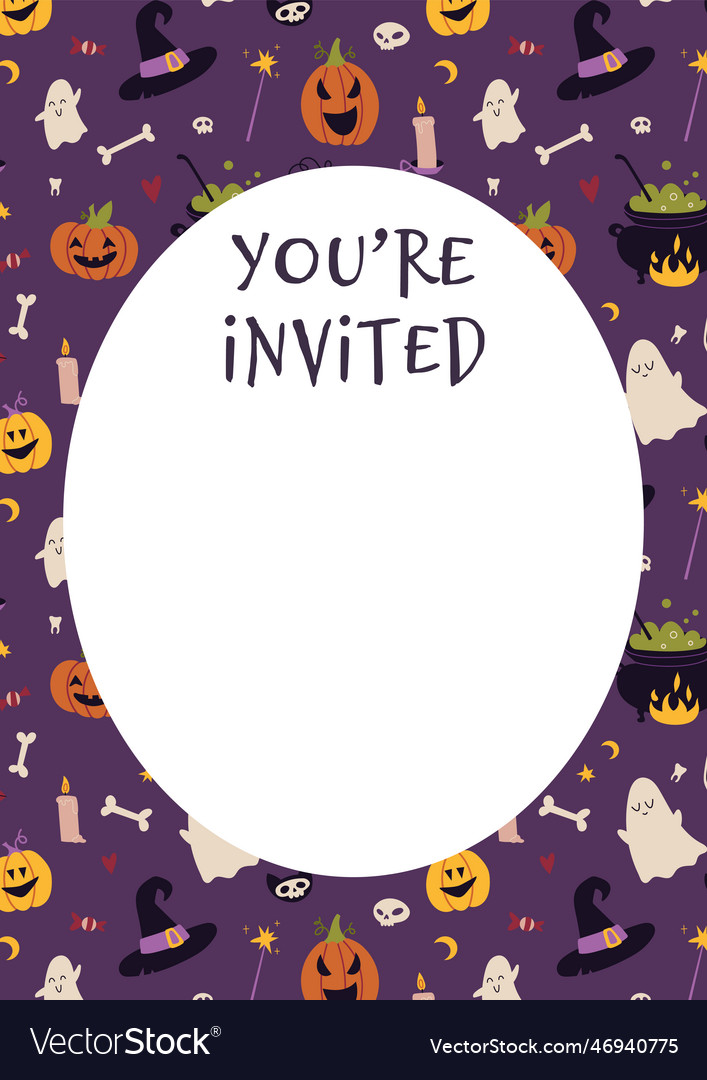 Happy halloween party invitation card template Vector Image