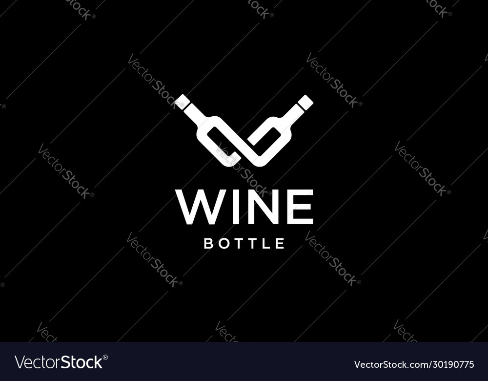 Letter w with wine bottle logo design concept Vector Image