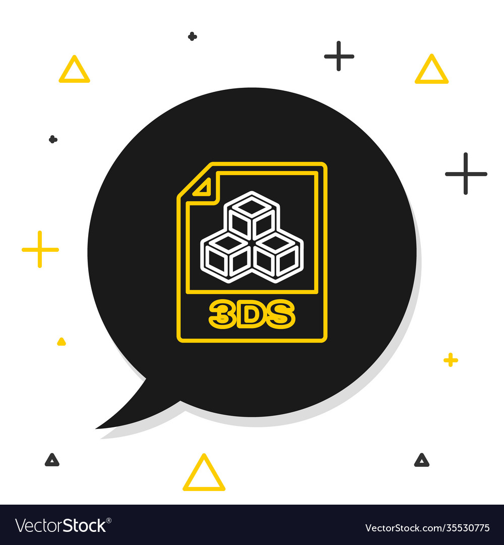 Line 3ds File Document Download 3ds Button Icon Vector Image Line 3ds File Document Download 3ds Button Icon Vector Image
