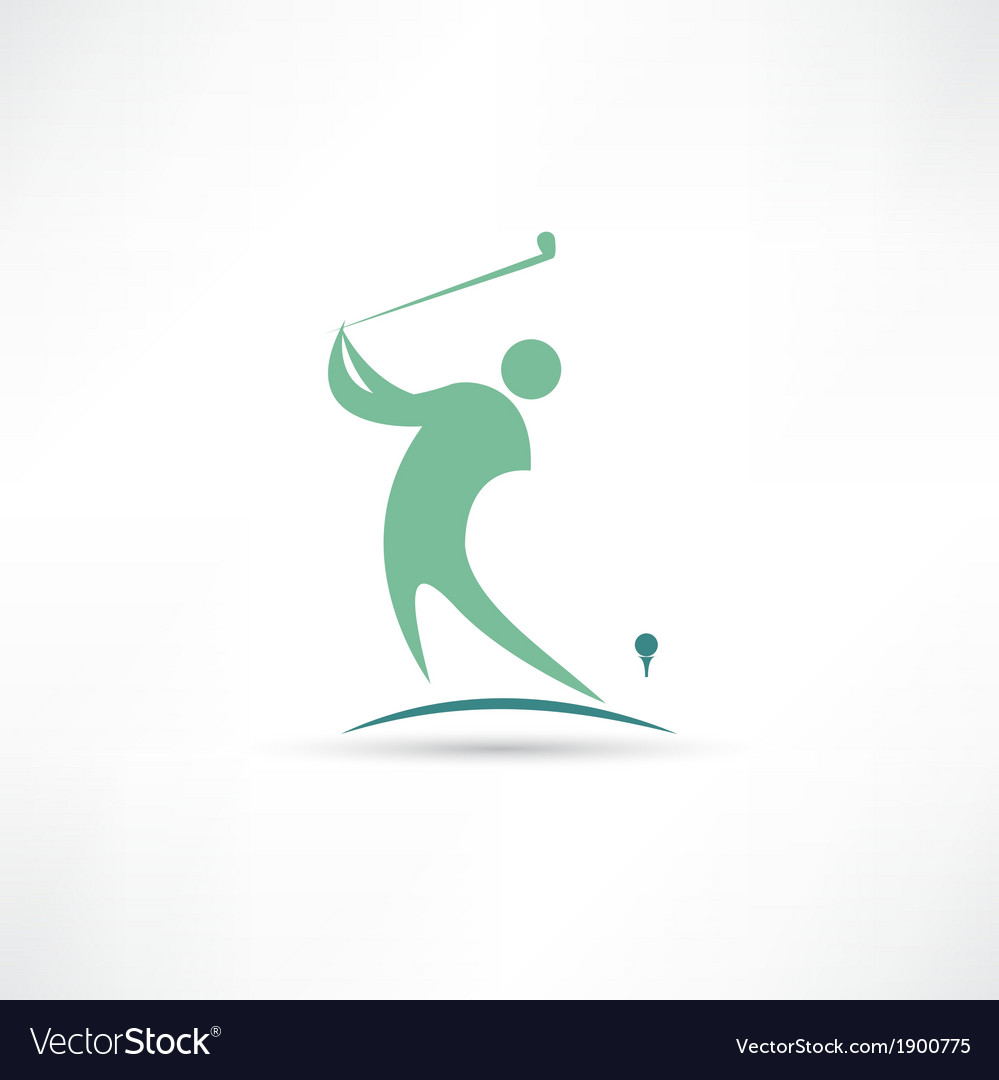 Man Playing Golf Icon Royalty Free Vector Image