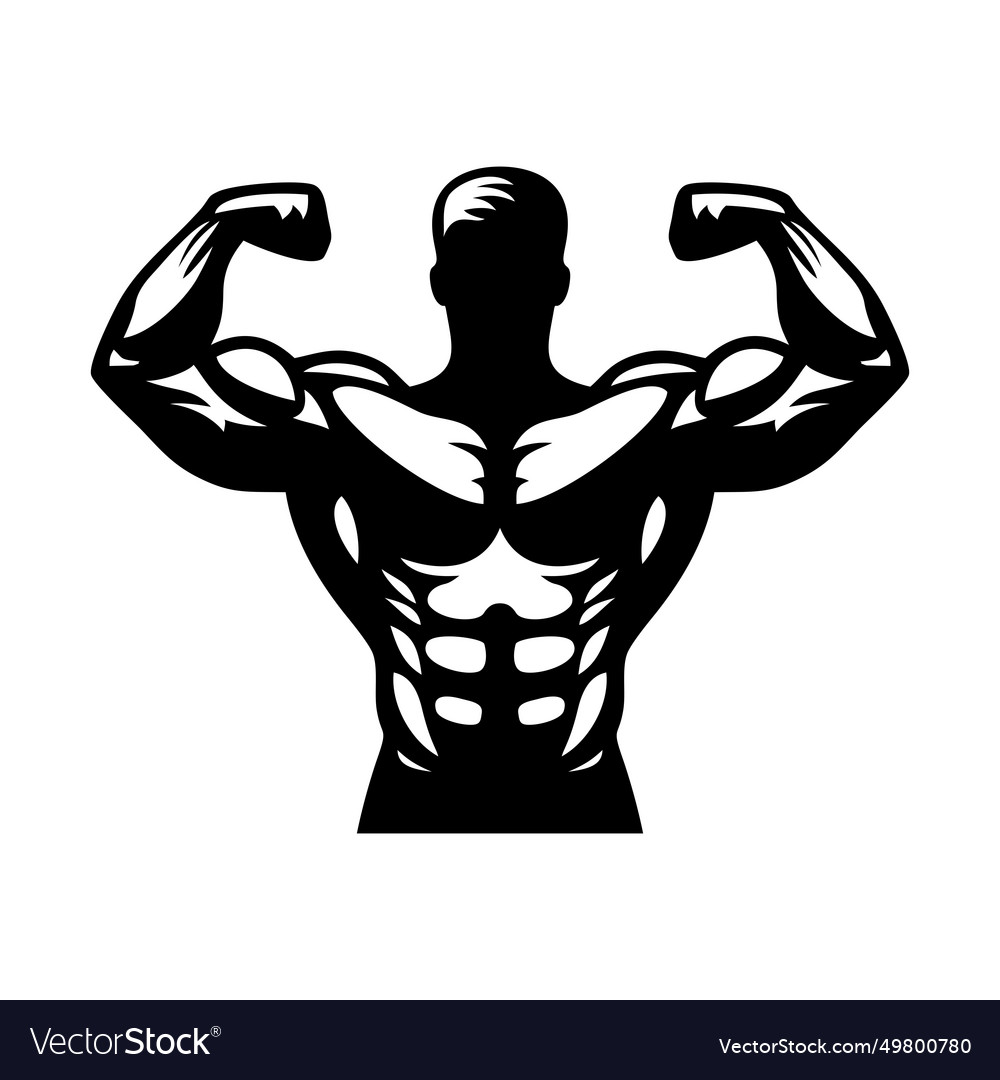 Bodybuilder icon man silhouette of a strong Vector Image