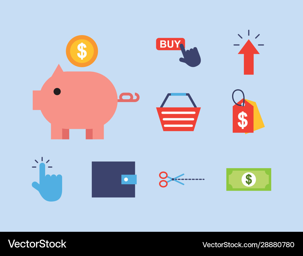Bundle electronic commerce icons Royalty Free Vector Image