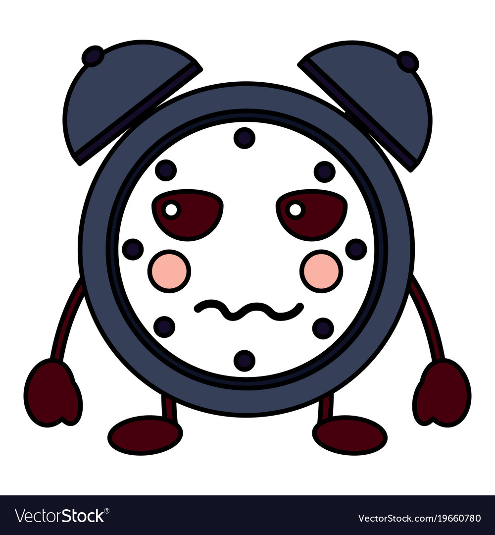 Clock kawaii icon image Royalty Free Vector Image