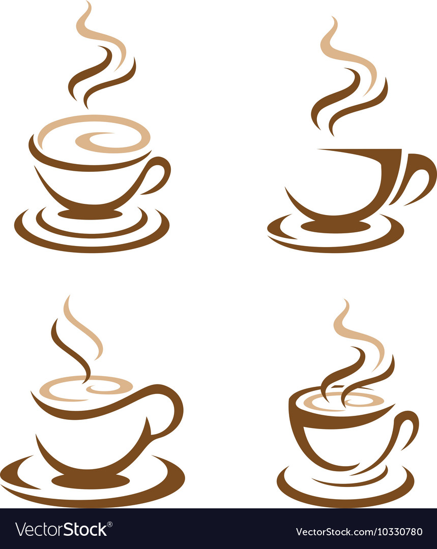 Coffee icon logo template design Royalty Free Vector Image