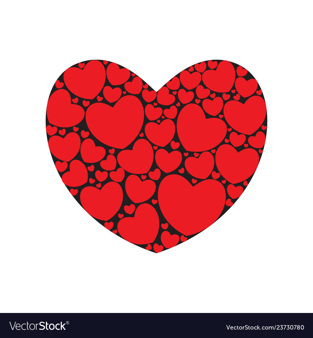 Heart Filled With Red Hearts Royalty Free Vector Image