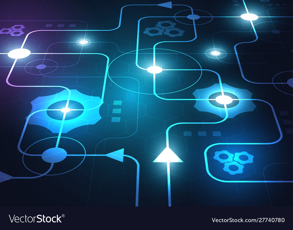 High tech technology geometric Royalty Free Vector Image