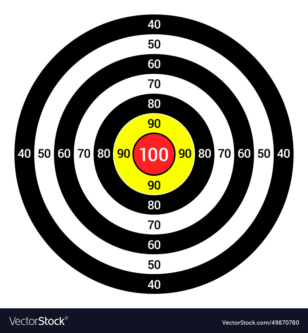 Target with numbers for shooting range competition