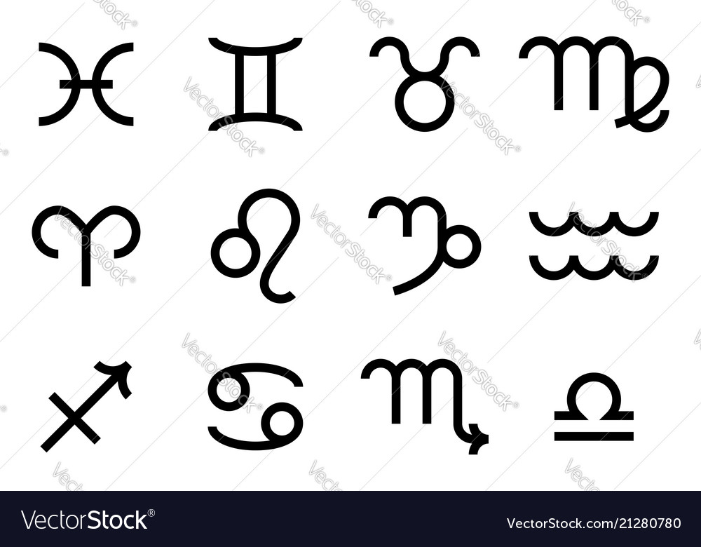 Zodiac sign icons Royalty Free Vector Image - VectorStock