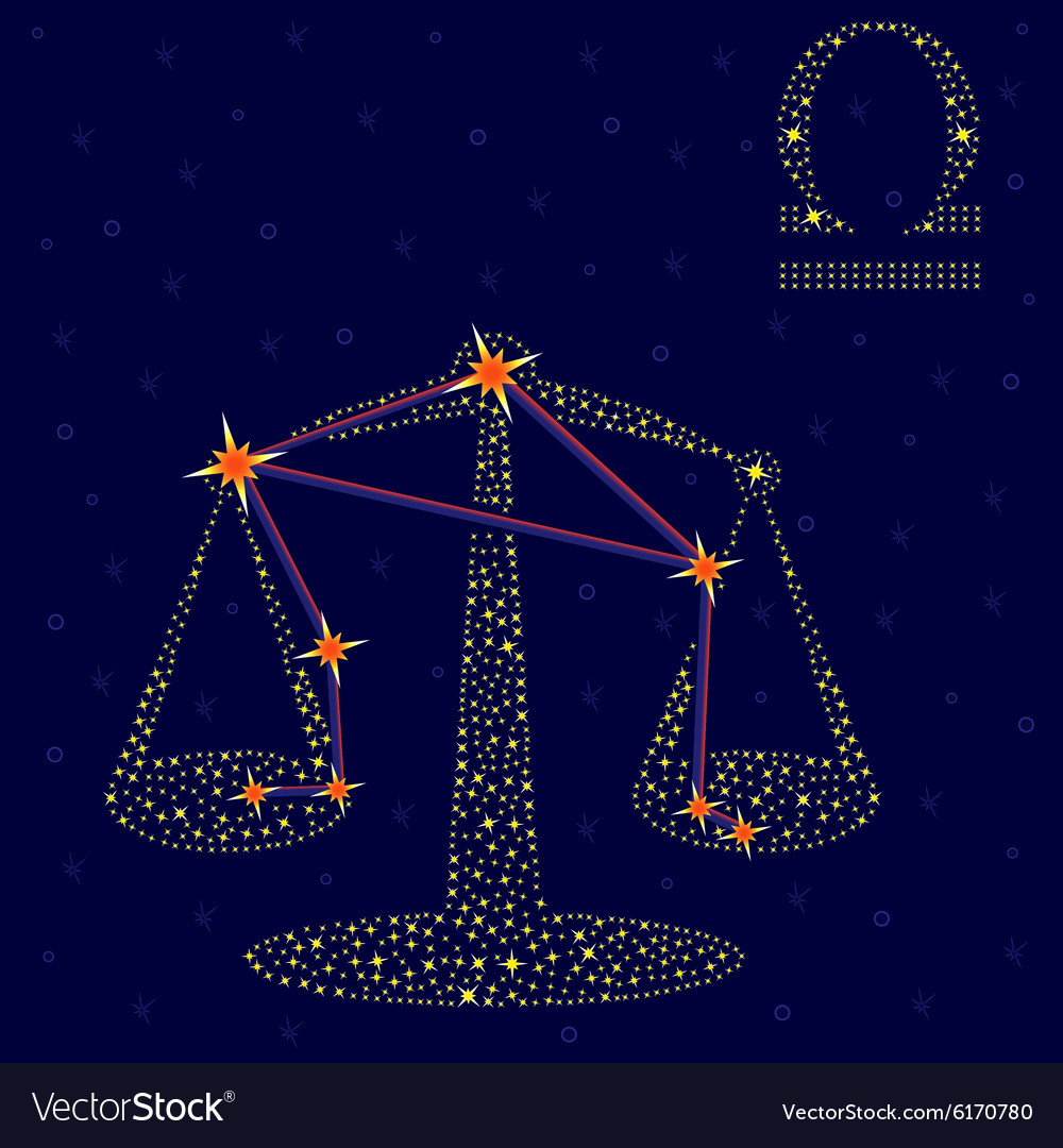 Zodiac Sign Libra Over Starry Sky Royalty Free Vector Image