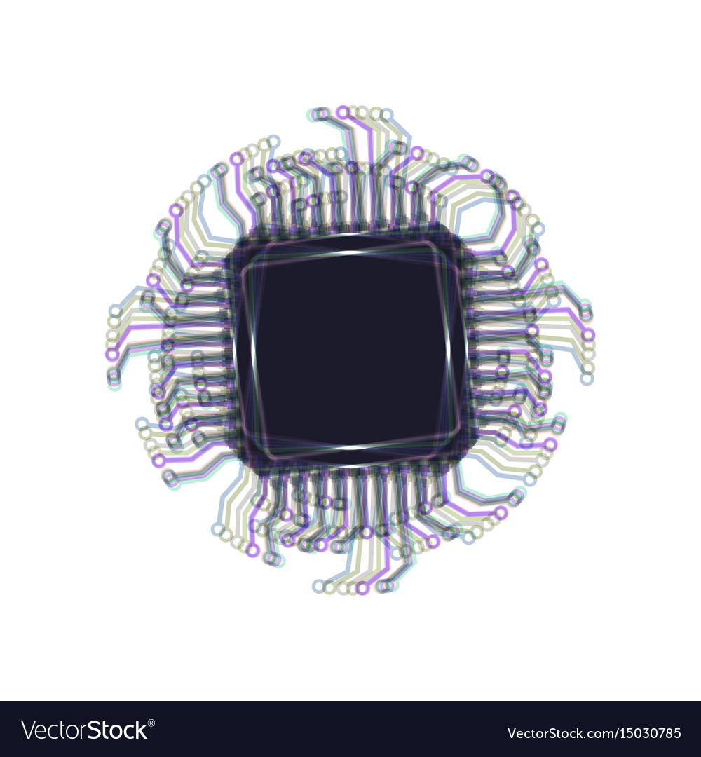 Cpu microprocessor colorful