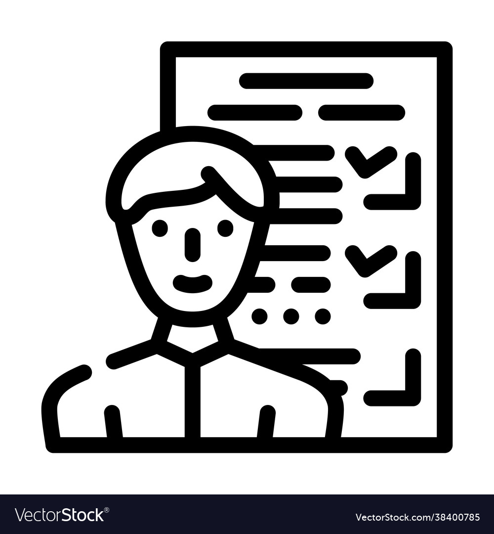 Customer questionnaire kyc line icon Royalty Free Vector